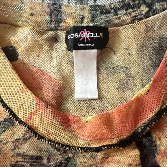 Cosabella Multicolored Artsy 90’s/Y2K Inspired Retro  Mesh Long Sleeve Top L/Xl? - Picture 12 of 14